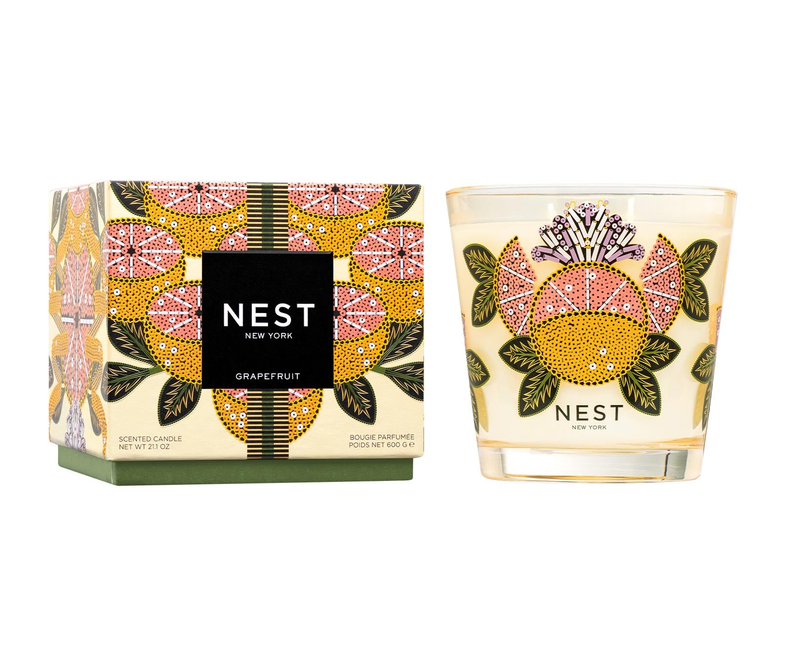 nuri candle 3点セット Grapefruit Decorative 3-Wick Candle | NEST New York