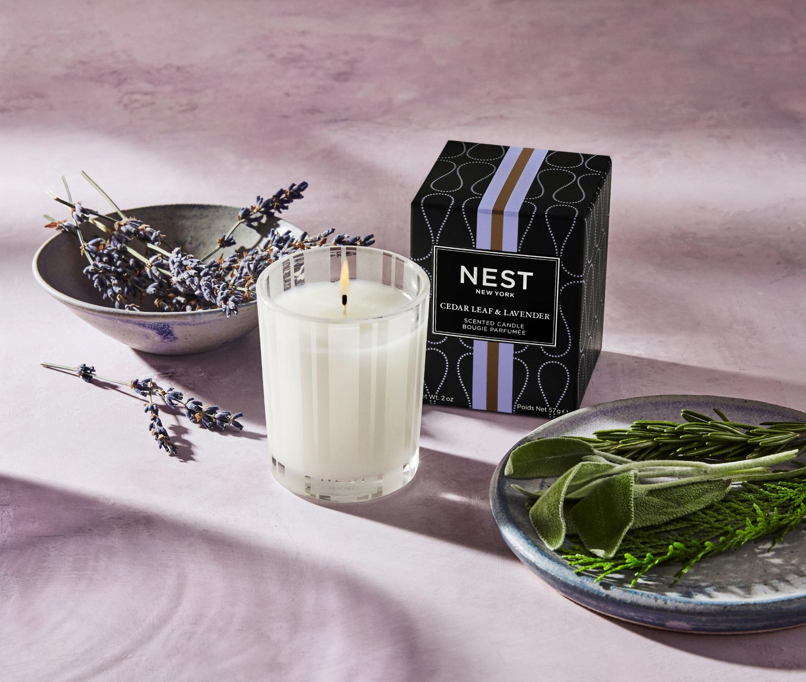 Cedar Leaf & Lavender Votive Candle