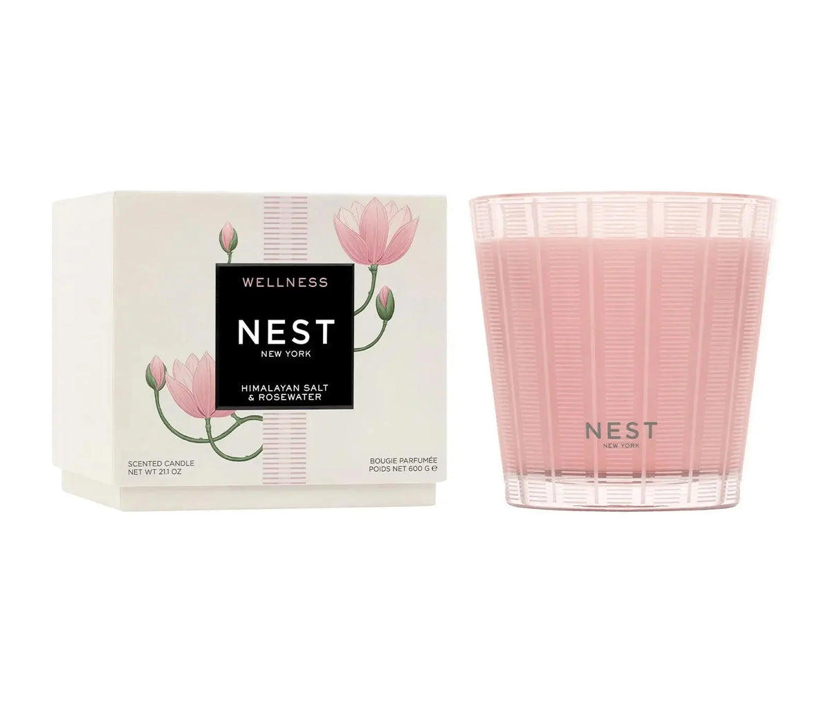 Himalayan Salt Rosewater 3-Wick Candle - NEST New York